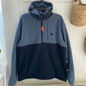 Billabong Boundary Hooded Half-Zip Fleece Pullover Blue Men's X-Large NEW $89 XL